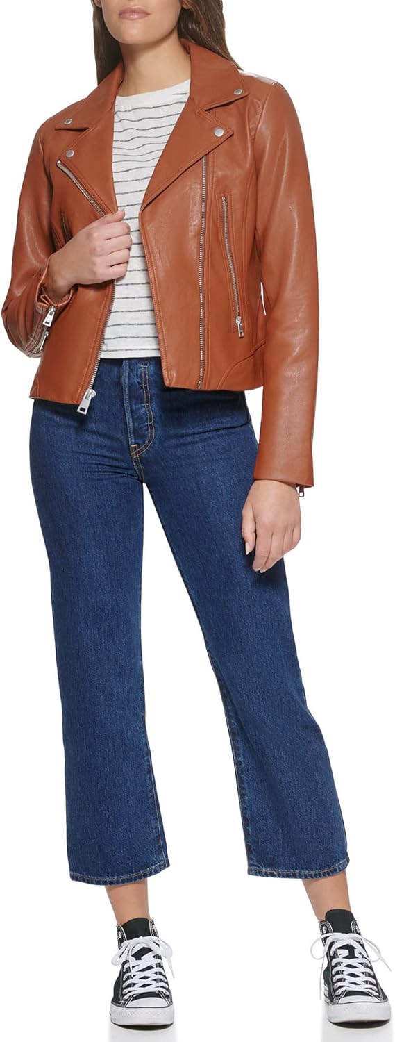 Женская байкерская куртка Levi's 538 из веганской кожи (стандартный и большой размер), Camel
Женская байкерская куртка Levi's 538 из веганской кожи (стандартный и большой размер), Camel