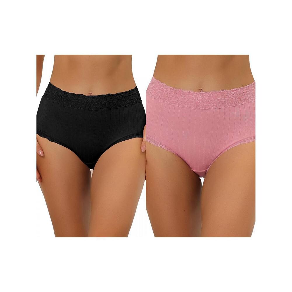 2 упаковки женского нижнего белья с высокой талией, удобные трусики в рубчик с кружевной отделкой, разноцветные ALLEGRA K, цвет Black Pink
2 упаковки женского нижнего белья с высокой талией, удобные трусики в рубчик с кружевной отделкой, разноцветные ALLEGRA K, цвет Black Pink