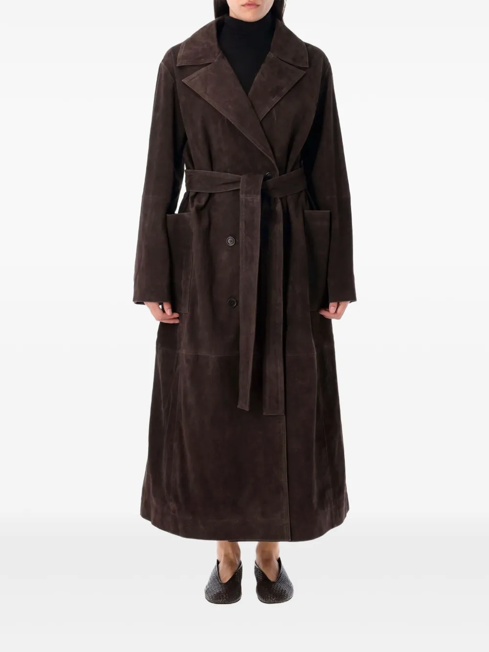 Замшевое пальто с поясом Róhe, коричневый
Замшевое пальто с поясом Róhe, коричневый