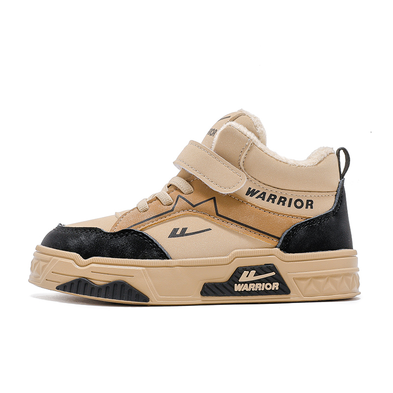 Детские повседневные кроссовки Cloud Sail Series с противоскользящей подошвой, легкие, с амортизацией и средним верхом WARRIOR, бежевый/черный 
Детские повседневные кроссовки Cloud Sail Series с противоскользящей подошвой, легкие, с амортизацией и средним верхом WARRIOR, бежевый/черный