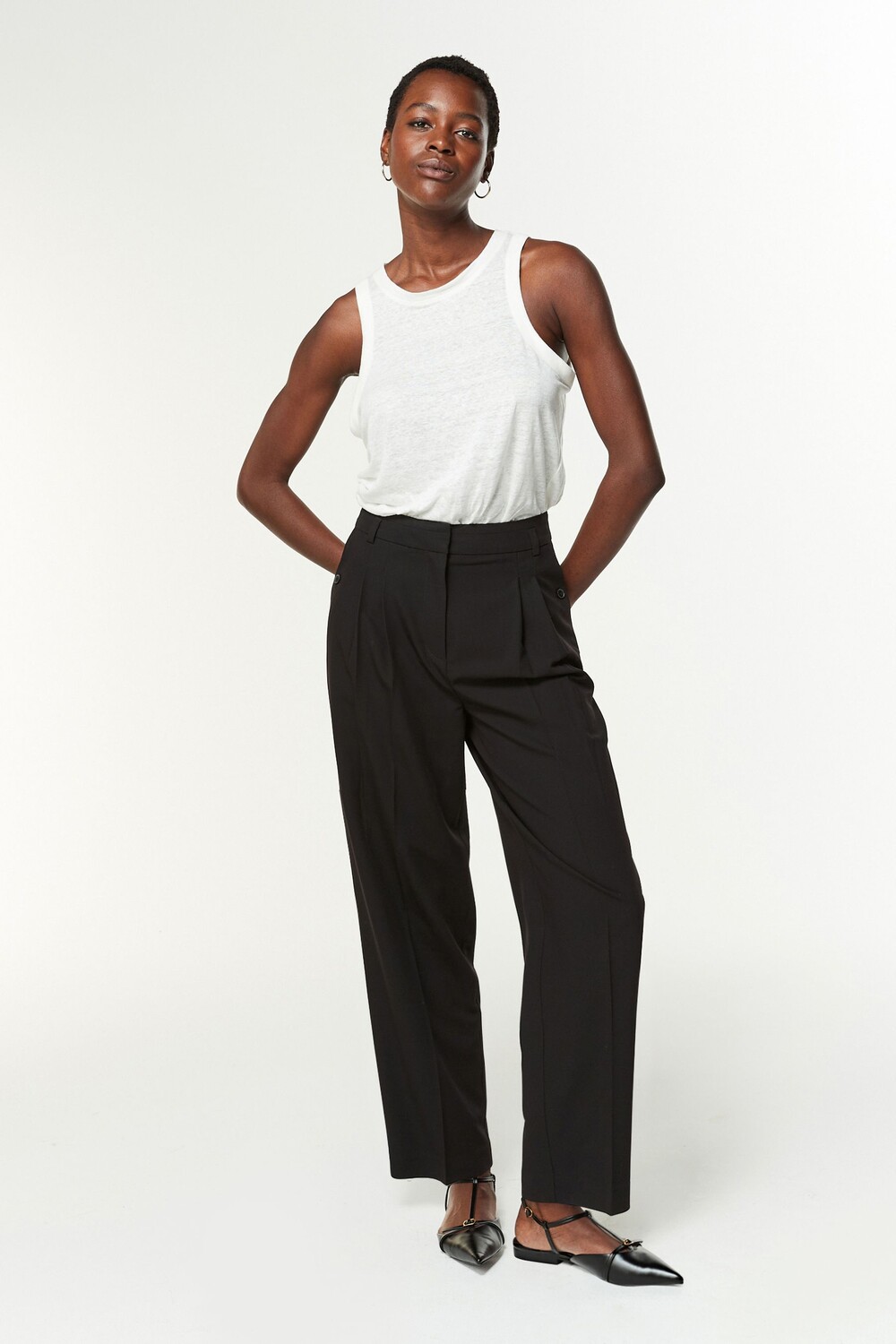 Брюки бочки по фигуре Next, черный
Брюки бочки по фигуре Next, черный