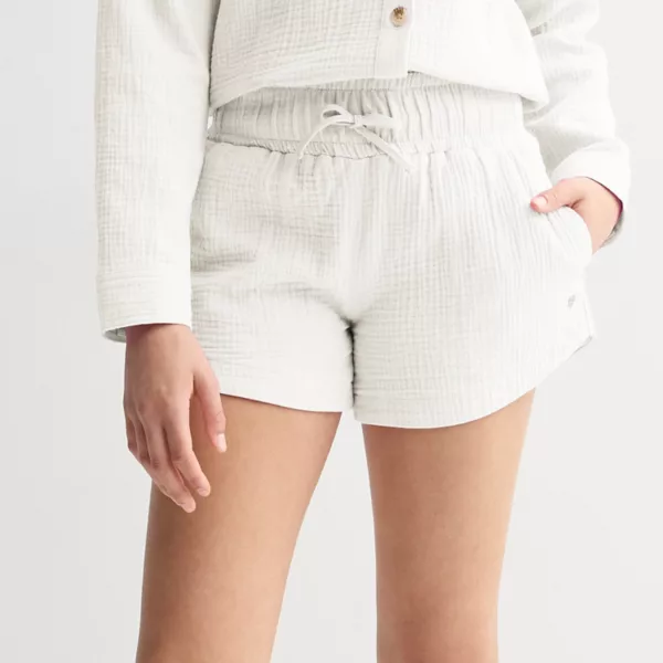 Шорты из газовой ткани для девочек 7-16 лет Limited Too, белый 
Шорты из газовой ткани для девочек 7-16 лет Limited Too, белый