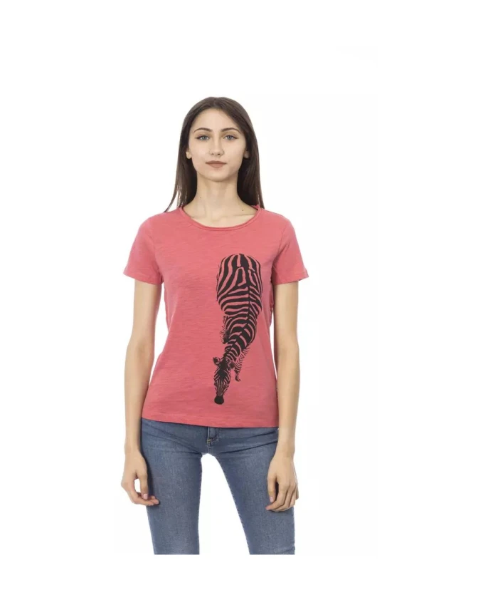 Элегантная розовая футболка с круглым вырезом Trussardi, розовый
Элегантная розовая футболка с круглым вырезом Trussardi, розовый