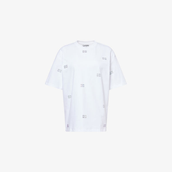 Футболка Ganni с отделкой стразами, белый
Футболка Ganni с отделкой стразами, белый