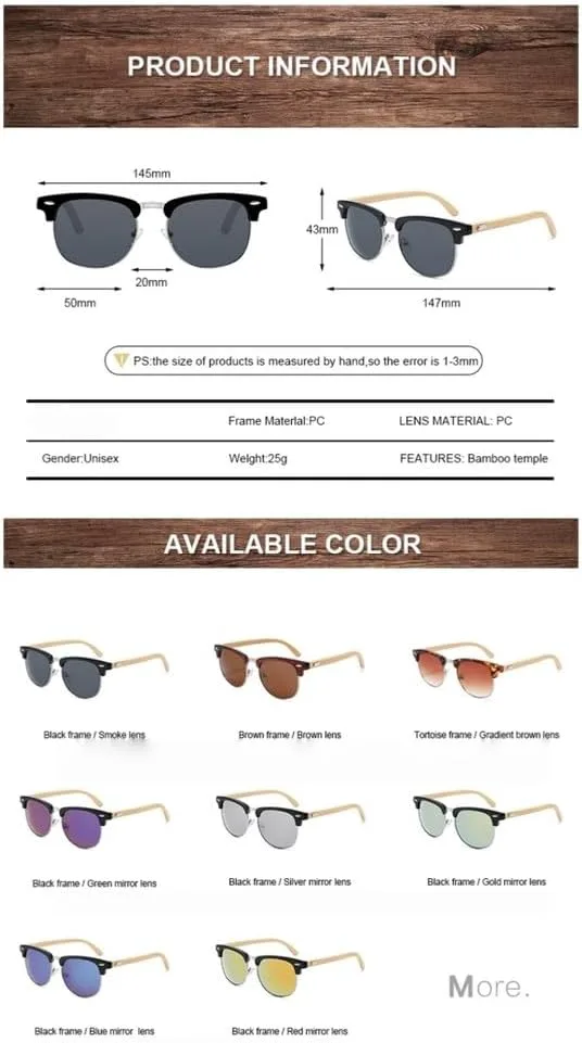 Модные мужские солнцезащитные очки в полуободковой оправе из бамбука и дерева, классические ретро-солнцезащитные очки с деревянной подставкой для женщин UJNHGQ, C7
Модные мужские солнцезащитные очки в полуободковой оправе из бамбука и дерева, классические ретро-солнцезащитные очки с деревянной подставкой для женщин UJNHGQ, C7