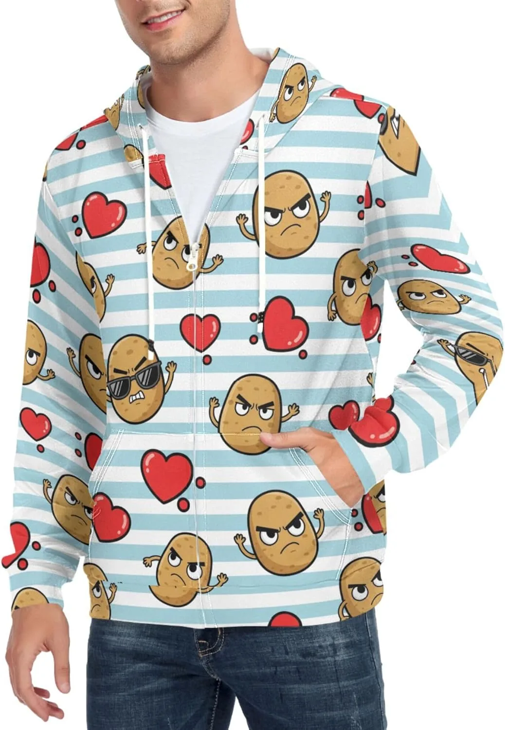 Мужская толстовка с полной молнией Potato Faces Hearts Stripes, длинный рукав, с карманом CUPADA
Мужская толстовка с полной молнией Potato Faces Hearts Stripes, длинный рукав, с карманом CUPADA