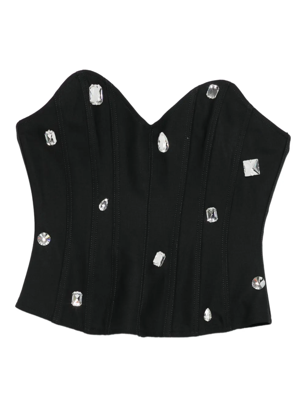 Топ корсета, украшенный кристаллами David Koma, черный
Топ корсета, украшенный кристаллами David Koma, черный