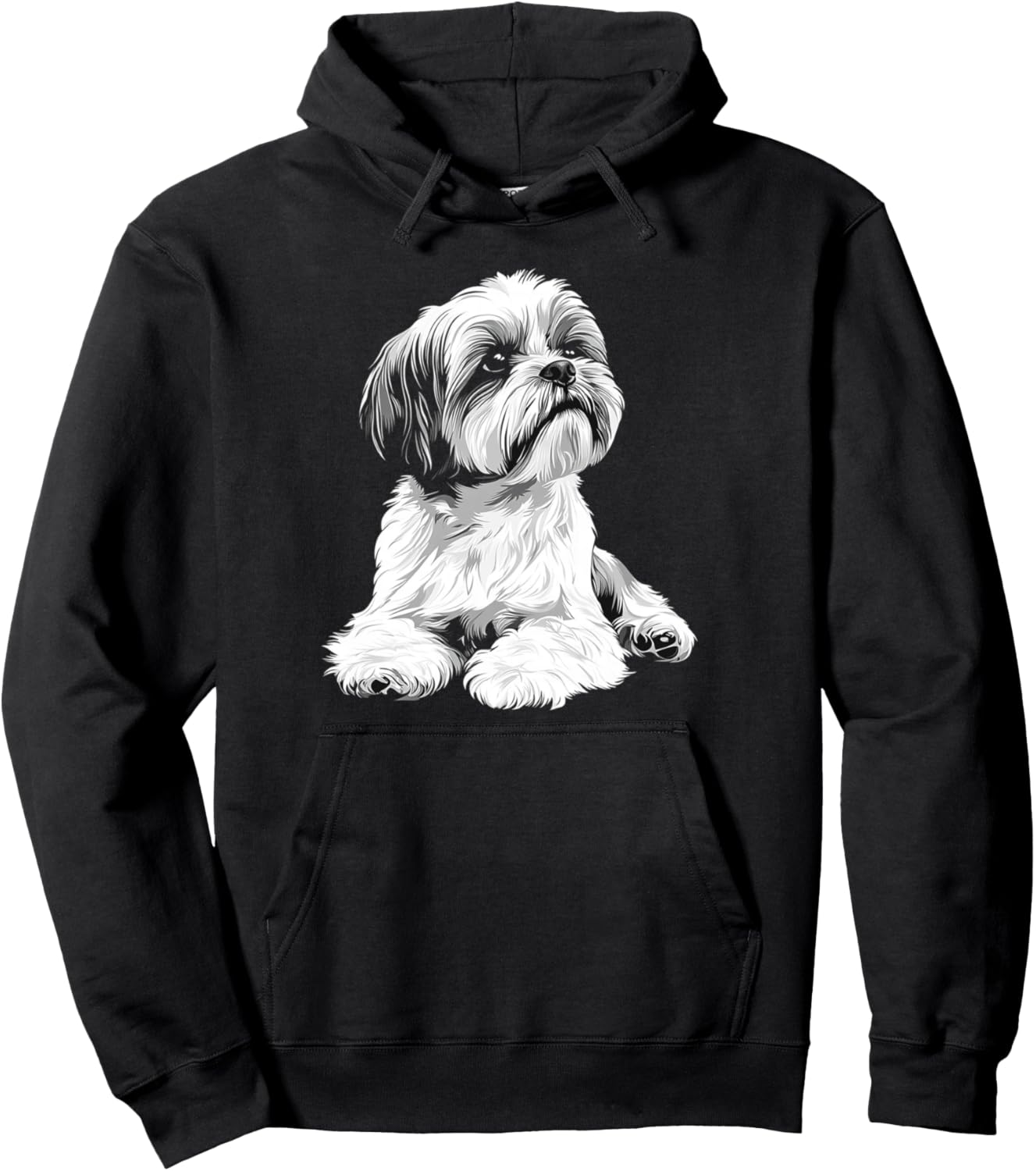 Иллюстрация с изображением собаки породы ши-тцу, толстовка с изображением ши-тцу Dogtastiq, черный
Иллюстрация с изображением собаки породы ши-тцу, толстовка с изображением ши-тцу Dogtastiq, черный