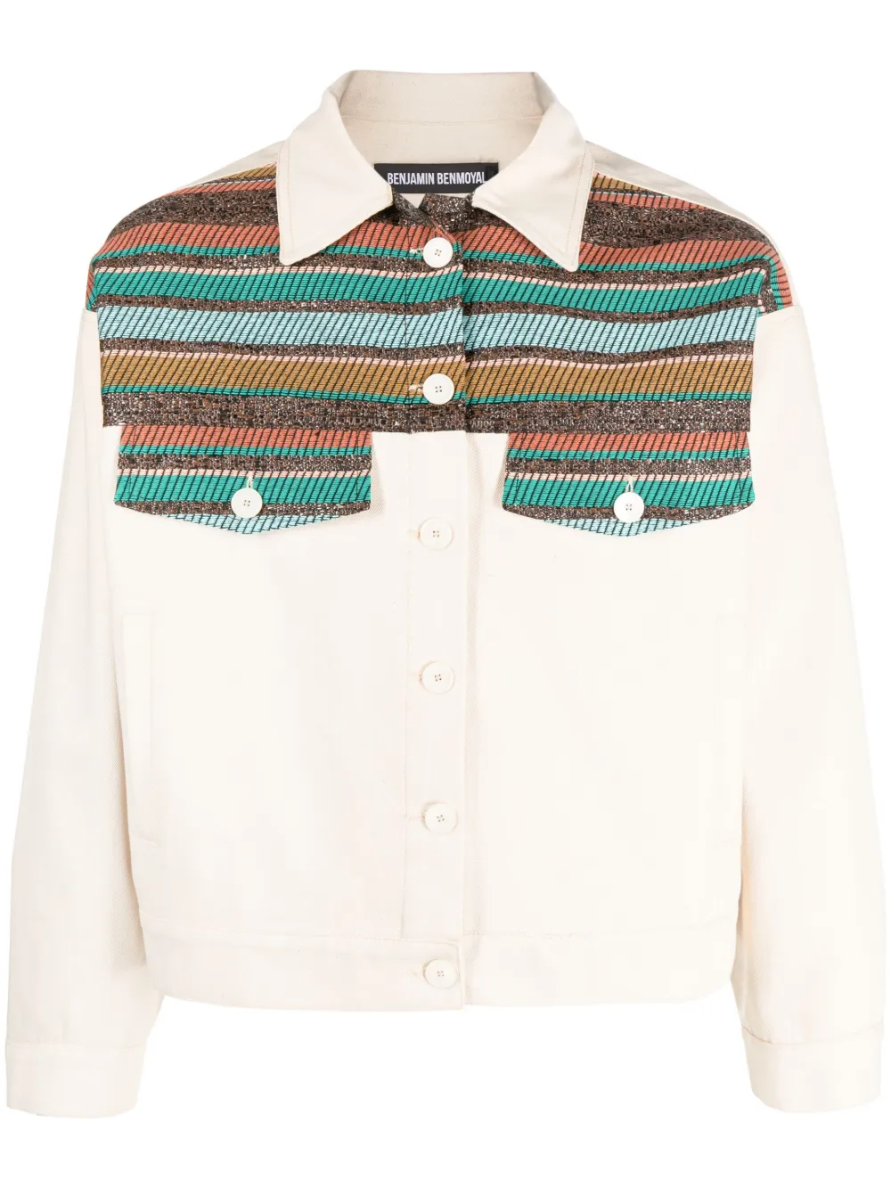 Куртка-рубашка с полосками Benjamin Benmoyal, кремово-белый
Куртка-рубашка с полосками Benjamin Benmoyal, кремово-белый