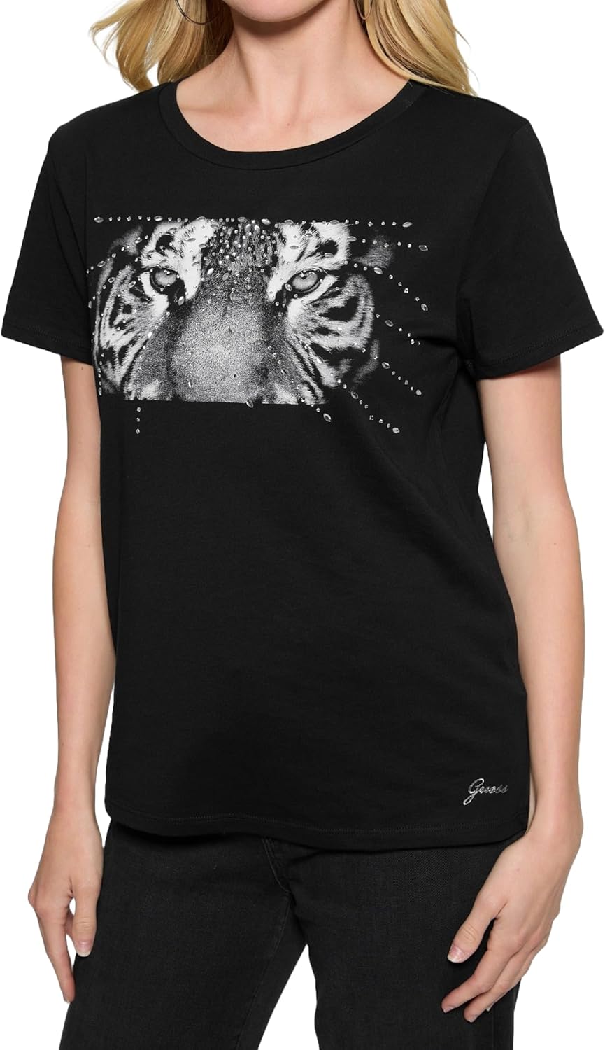 Футболка женская GUESS Eco, короткий рукав, принт Tiger Eyes, Jet Black, Черный, Футболка женская GUESS Eco, короткий рукав, принт Tiger Eyes, Jet Black
Футболка женская GUESS Eco, короткий рукав, принт Tiger Eyes, Jet Black, Черный, Футболка женская GUESS Eco, короткий рукав, принт Tiger Eyes, Jet Black