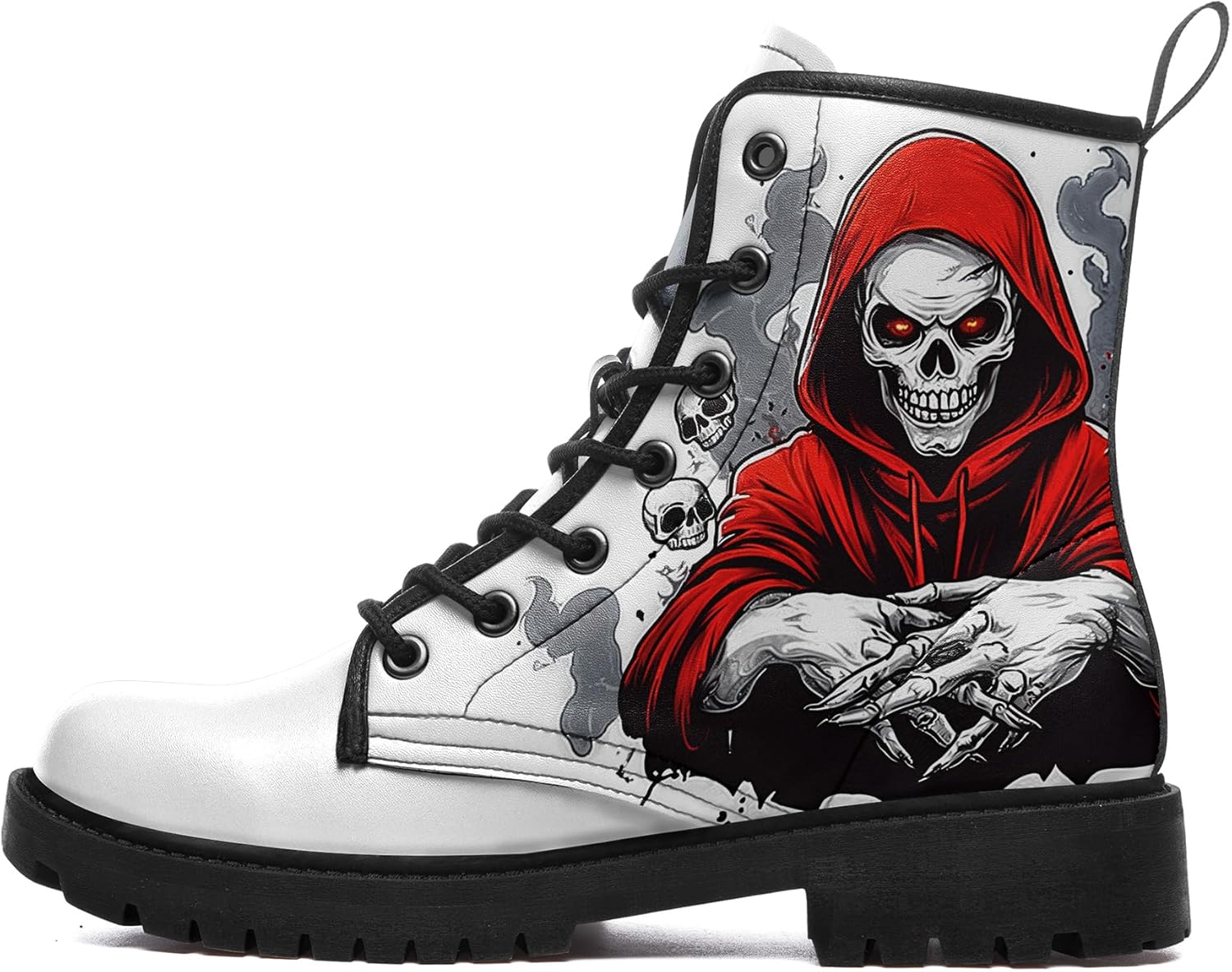 Ботинки с черепами для мужчин, модные ботинки на шнуровке, армейские ботинки для женщин, панк-рок кожаные ботильоны, ведьминские готические туфли Coolcustomize, белый/красный
Ботинки с черепами для мужчин, модные ботинки на шнуровке, армейские ботинки для женщин, панк-рок кожаные ботильоны, ведьминские готические туфли Coolcustomize, белый/красный