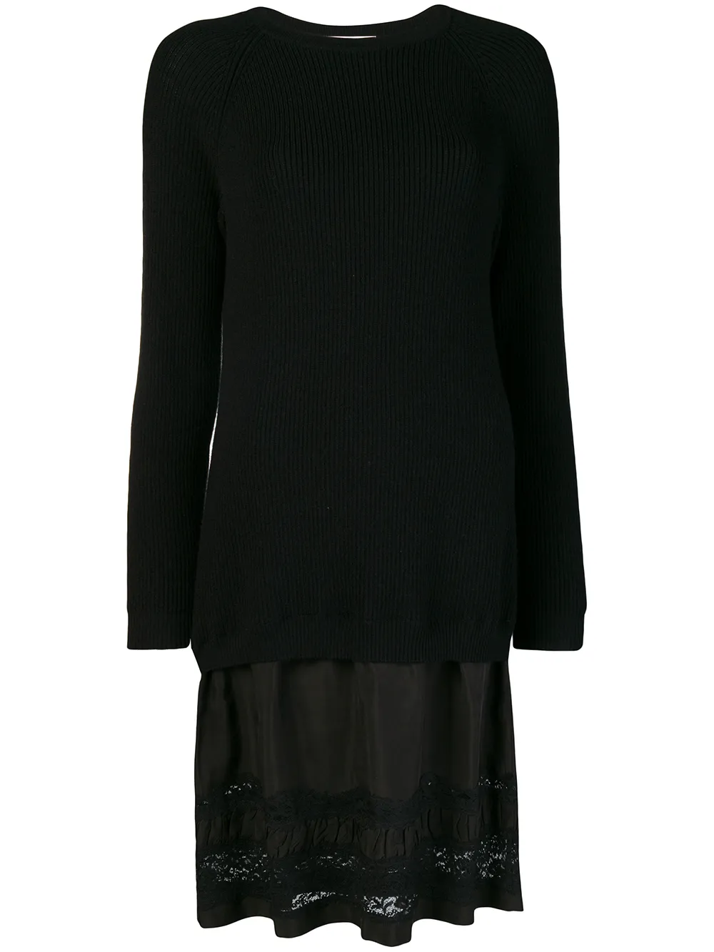 Платье-свитер с кружевной панелью Moschino, черный
Платье-свитер с кружевной панелью Moschino, черный