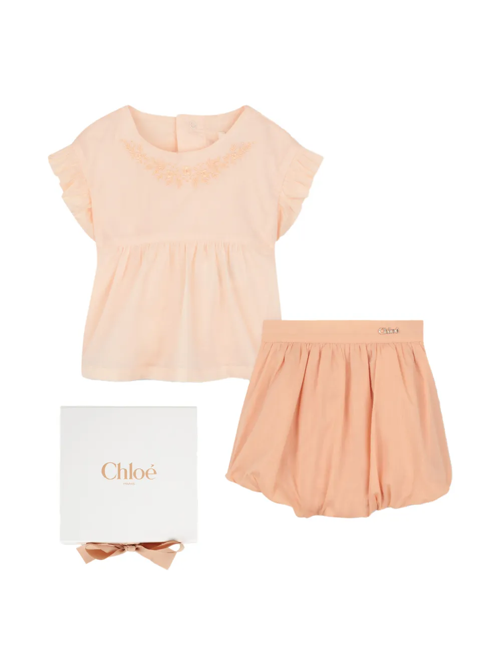 Комплект для новорожденного с оборками Chloé Kids, оранжевый
Комплект для новорожденного с оборками Chloé Kids, оранжевый