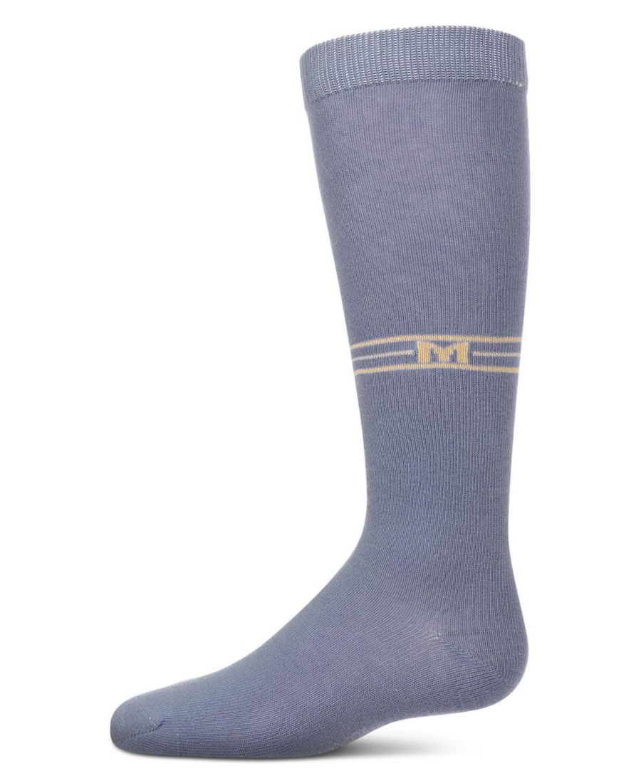 Детские хлопковые эластичные носки до колена с разноцветными полосками и графическим рисунком "M" MeMoi, Denim
Детские хлопковые эластичные носки до колена с разноцветными полосками и графическим рисунком "M" MeMoi, Denim