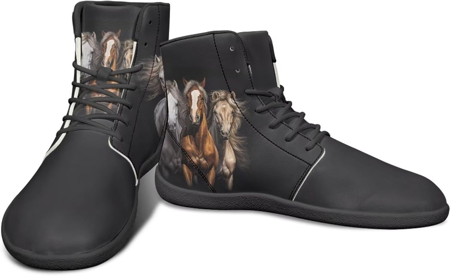 Мужские кроссовки с высокой посадкой и рисунком животных без подошвы с нулевым перепадом, с резиновой подошвой для бега, походов и путешествий Watdotory, Horse Pattern
Мужские кроссовки с высокой посадкой и рисунком животных без подошвы с нулевым перепадом, с резиновой подошвой для бега, походов и путешествий Watdotory, Horse Pattern