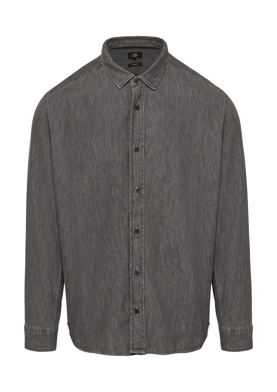 Джинсовая рубашка QS Regular fit Button Up Shirt, серый деним 
Джинсовая рубашка QS Regular fit Button Up Shirt, серый деним