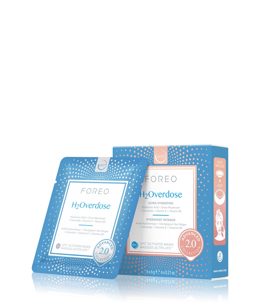 Медицинская маска FOREO UFO Mask Advanced Collection 2.0 Masks H2Overdose 2.0, 36g
Медицинская маска FOREO UFO Mask Advanced Collection 2.0 Masks H2Overdose 2.0, 36g
