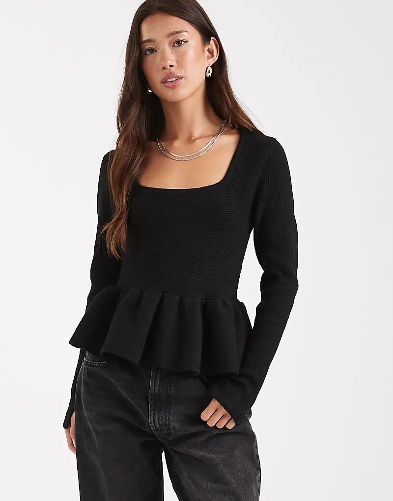 Структурированный топ с баской ASOS DESIGN черного цвета
Структурированный топ с баской ASOS DESIGN черного цвета