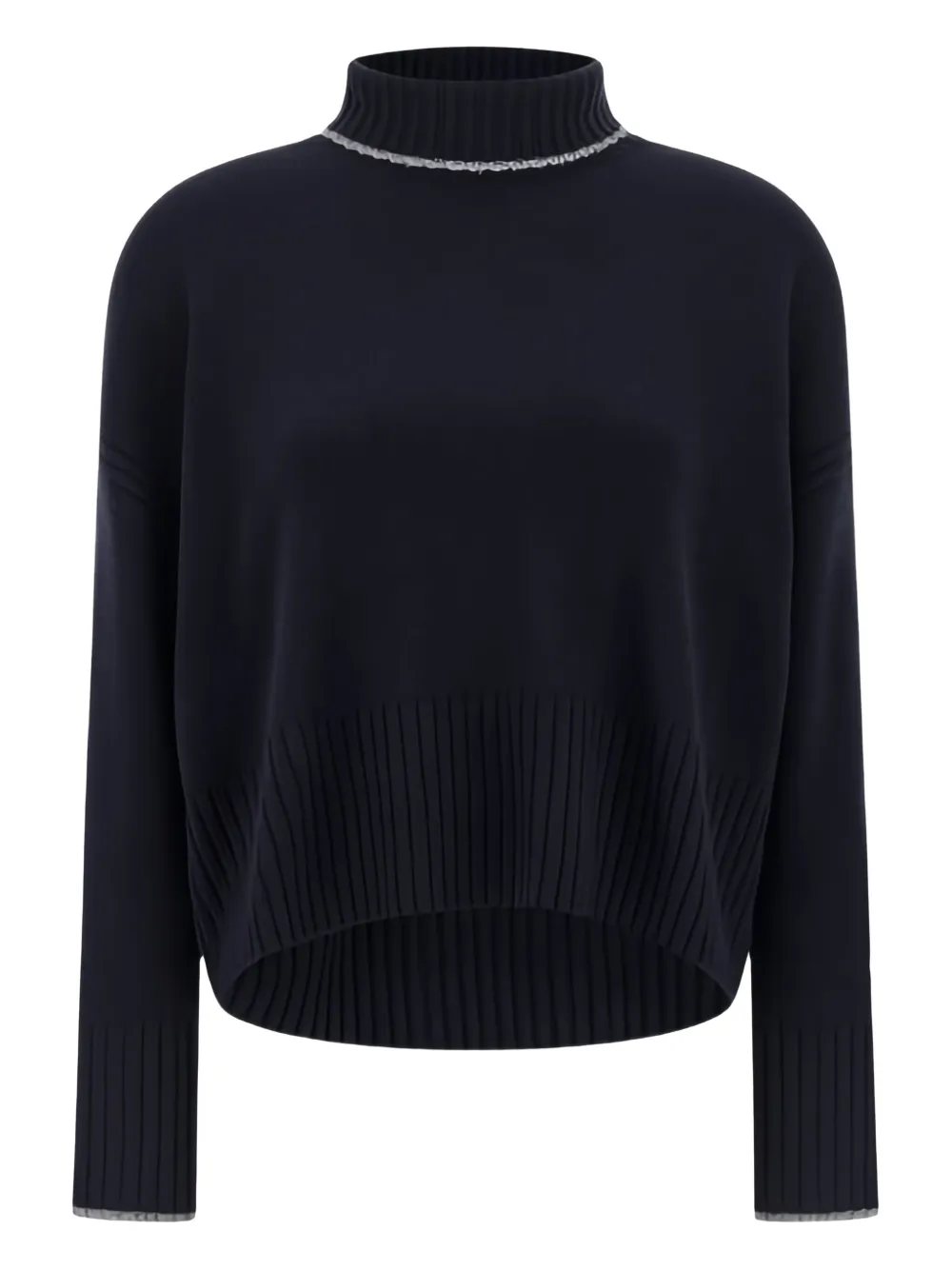 Ребристый свитер с высоким воротом PINKO, черный
Ребристый свитер с высоким воротом PINKO, черный