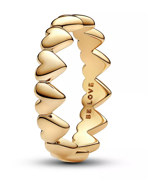 Кольцо с сердечками, покрытое 14-каратным золотом Pandora, gold
Кольцо с сердечками, покрытое 14-каратным золотом Pandora, gold