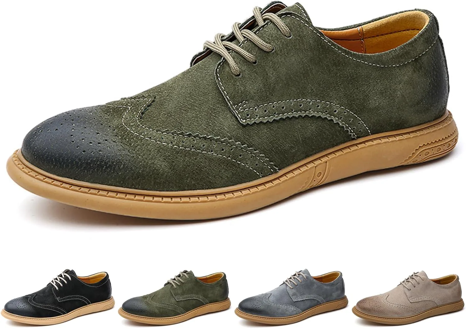 Мужские оксфорды с крыльями Brogue из замшевой кожи, модные туфли с резным рисунком, округлый носок, шнуровка, низкие деловые и повседневные туфли Derby GLBDU, зеленый
Мужские оксфорды с крыльями Brogue из замшевой кожи, модные туфли с резным рисунком, округлый носок, шнуровка, низкие деловые и повседневные туфли Derby GLBDU, зеленый