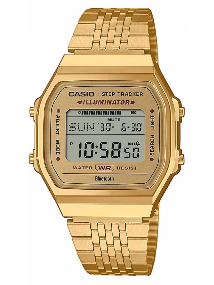 Casio Винтажные культовые цифровые часы с Bluetooth, золотистого цвета
Casio Винтажные культовые цифровые часы с Bluetooth, золотистого цвета