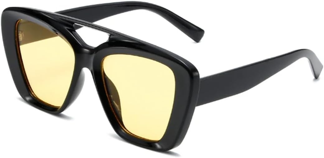 Ретро-солнцезащитные очки «кошачий глаз» с двойной перемычкой для женщин и мужчин, модные, с градиентным затемнением, защитой от УФ-излучения UV400, матовые, конфетного цвета TVTBBVV, Black Yellow
Ретро-солнцезащитные очки «кошачий глаз» с двойной перемычкой для женщин и мужчин, модные, с градиентным затемнением, защитой от УФ-излучения UV400, матовые, конфетного цвета TVTBBVV, Black Yellow