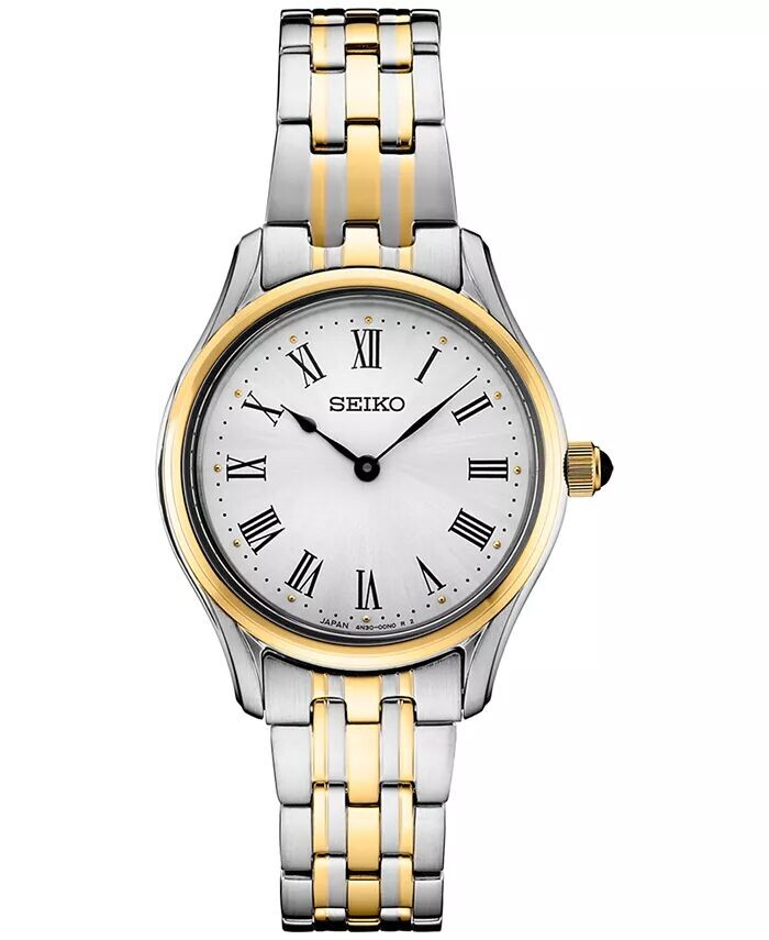 Женские двухцветные часы-браслет из нержавеющей стали Essentials 29 мм Seiko, серебро
Женские двухцветные часы-браслет из нержавеющей стали Essentials 29 мм Seiko, серебро