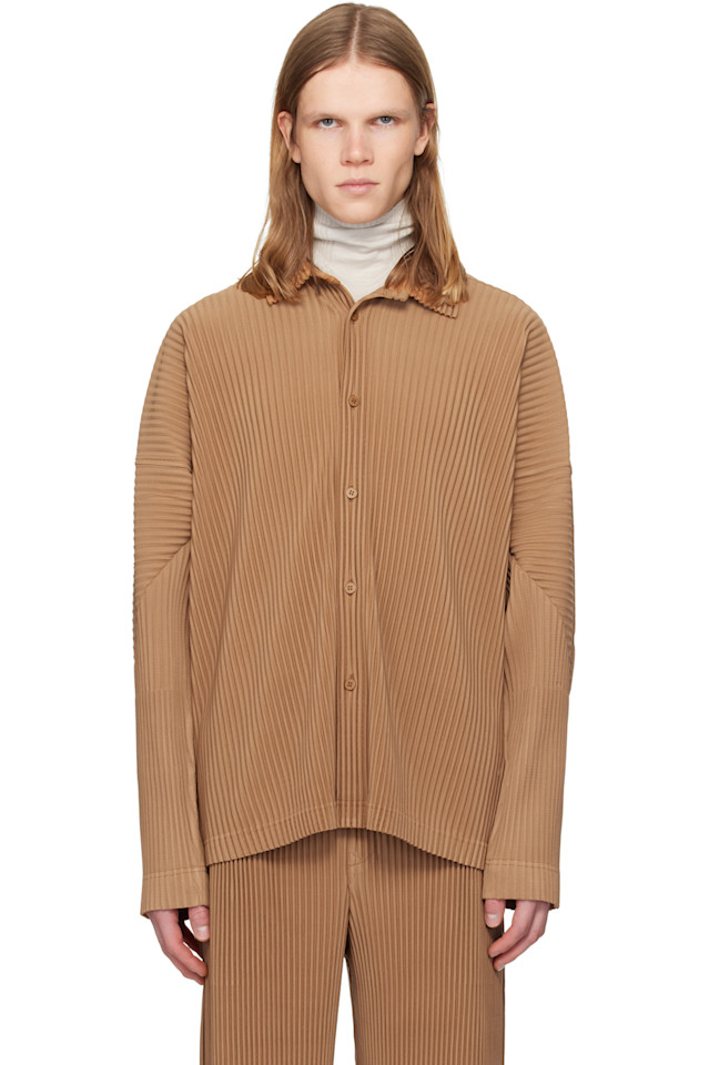 Homme Plissé Issey Miyake Бежевая рубашка с цветами месяца, октябрь
Homme Plissé Issey Miyake Бежевая рубашка с цветами месяца, октябрь