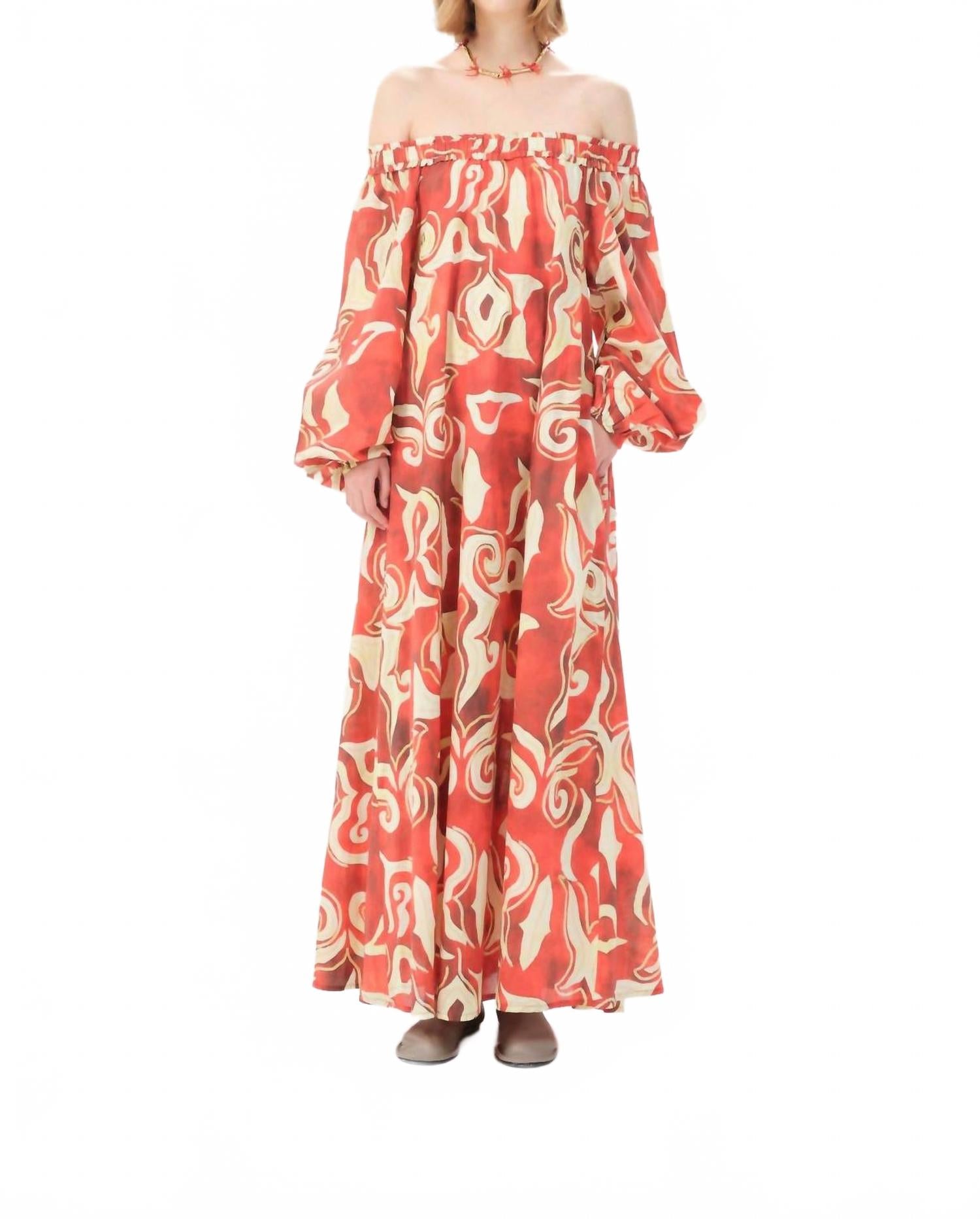 Длинное платье Alvarado Gale в красном цвете Maria Cher 
Длинное платье Alvarado Gale в красном цвете Maria Cher