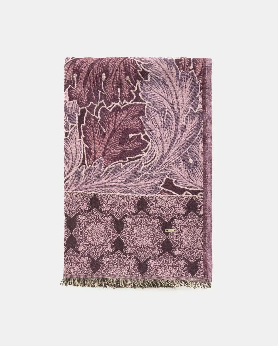 Шарф с жаккардовым узором в виде листьев Latouche, фиолетовый
Шарф с жаккардовым узором в виде листьев Latouche, фиолетовый