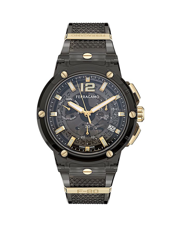 F-80 Translucent Chronograph, 44 мм FERRAGAMO, черный
F-80 Translucent Chronograph, 44 мм FERRAGAMO, черный