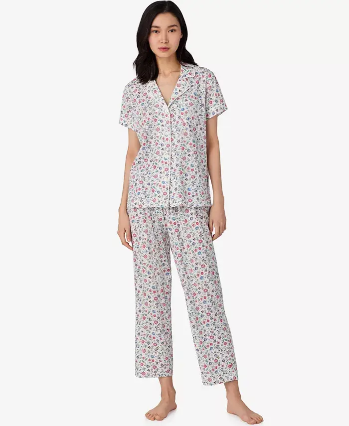 Женский пижамный комплект с короткими рукавами и воротником-стойкой, капри Lauren Ralph Lauren, мультиколор
Женский пижамный комплект с короткими рукавами и воротником-стойкой, капри Lauren Ralph Lauren, мультиколор