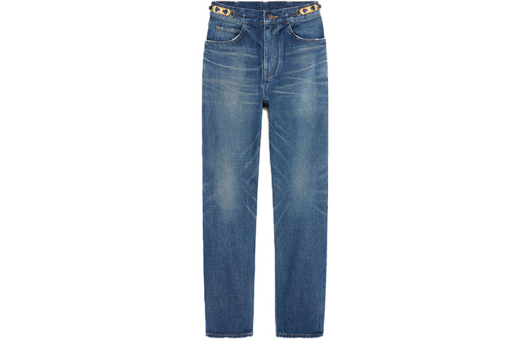 Джинсы женские Celine с золотыми вставками, синий
Джинсы женские Celine с золотыми вставками, синий