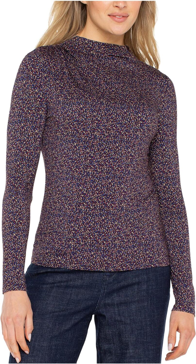 Женский трикотажный топ с длинными рукавами и воротником-стойкой, с присборкой Liverpool Los Angeles, Wine Berry Multi
Женский трикотажный топ с длинными рукавами и воротником-стойкой, с присборкой Liverpool Los Angeles, Wine Berry Multi