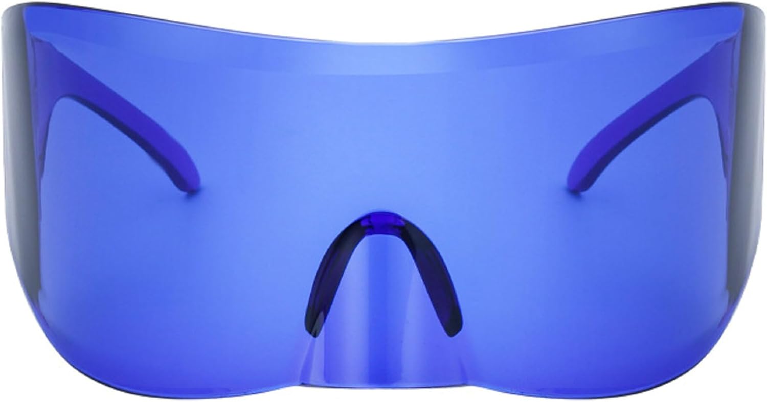 Большие модные солнцезащитные очки-обтекатели для женщин и мужчин, концертные очки в стиле 2000-х, ретро, Y2K, большие безрамочные солнцезащитные очки-щитки mincl, Blue
Большие модные солнцезащитные очки-обтекатели для женщин и мужчин, концертные очки в стиле 2000-х, ретро, Y2K, большие безрамочные солнцезащитные очки-щитки mincl, Blue