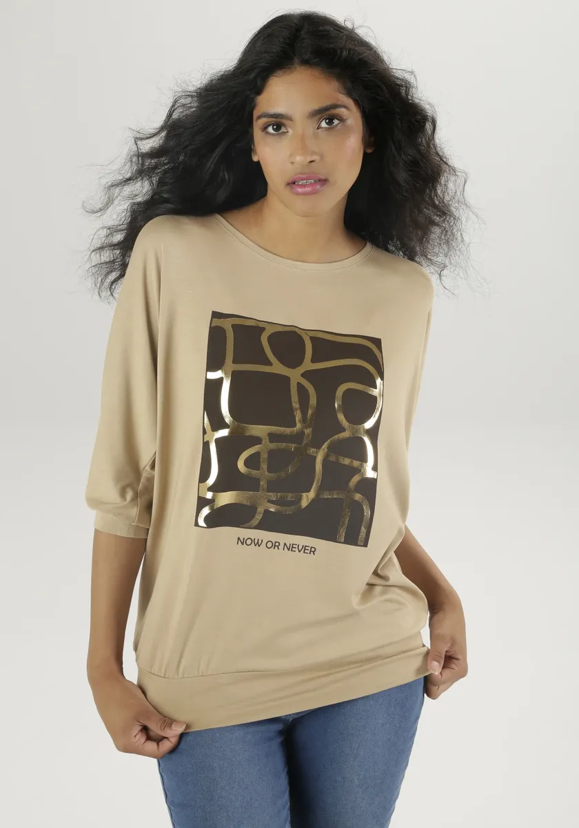 Рубашка Aniston SELECTED "летучая мышь" с принтом из золотой фольги – НОВАЯ КОЛЛЕКЦИЯ, коричневый
Рубашка Aniston SELECTED "летучая мышь" с принтом из золотой фольги – НОВАЯ КОЛЛЕКЦИЯ, коричневый