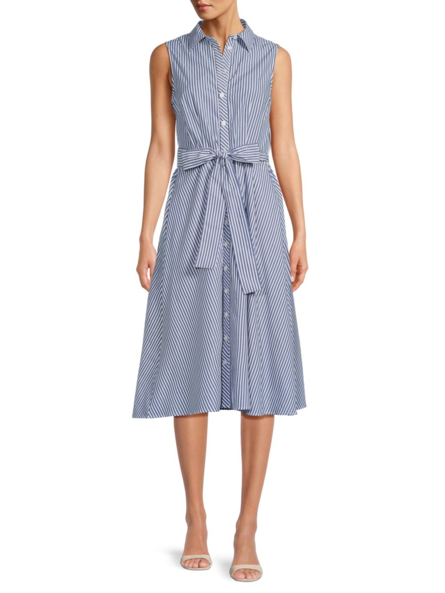 Платье-рубашка миди из хлопка в полоску с поясом Tommy Hilfiger, цвет Marina Blue Ivory
Платье-рубашка миди из хлопка в полоску с поясом Tommy Hilfiger, цвет Marina Blue Ivory