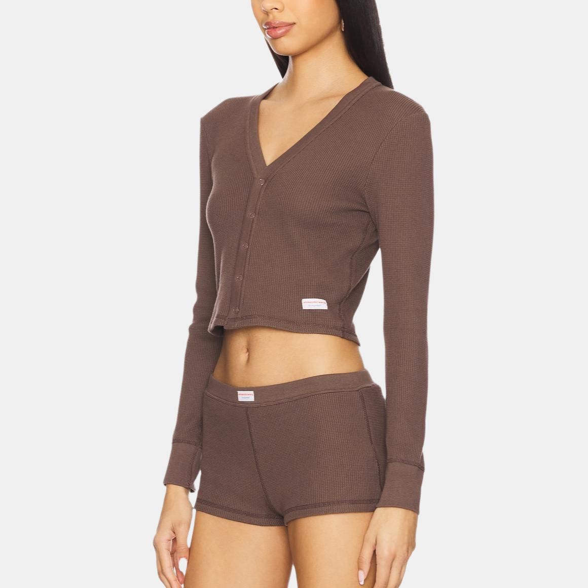 Топ Waffle knit Button Top Alexander Wang, коричневый
Топ Waffle knit Button Top Alexander Wang, коричневый