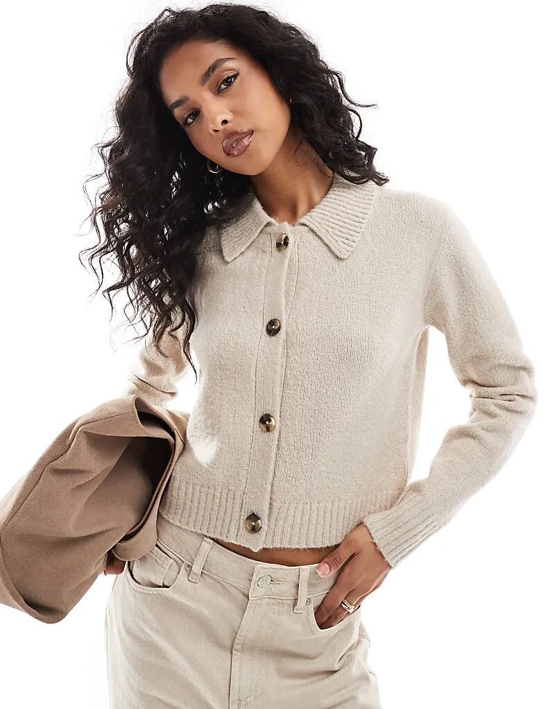 Джемпер с вязанным воротником в овсяном цвете Threadbare 
Джемпер с вязанным воротником в овсяном цвете Threadbare