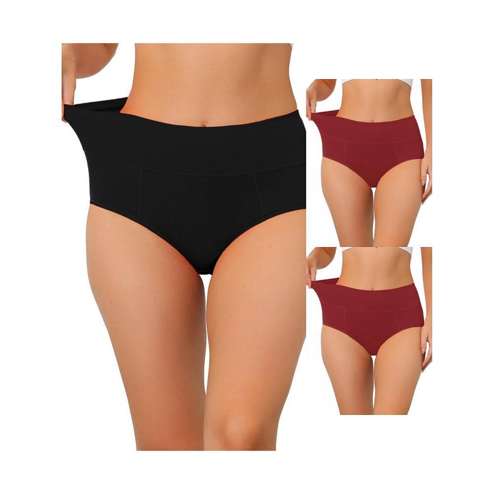 3 упаковки женского хлопкового нижнего белья с завышенной талией (доступны в размерах больших размеров), нижнего белья для контроля живота ALLEGRA K, цвет Burgundy Black
3 упаковки женского хлопкового нижнего белья с завышенной талией (доступны в размерах больших размеров), нижнего белья для контроля живота ALLEGRA K, цвет Burgundy Black