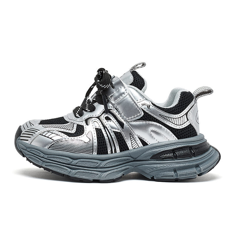 Износостойкие дышащие кроссовки для бега для детей HOBIBEAR, серебряный/черный 
Износостойкие дышащие кроссовки для бега для детей HOBIBEAR, серебряный/черный