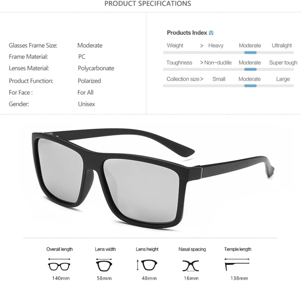 Поляризованные солнцезащитные очки для вождения, мужские солнцезащитные очки, женские солнцезащитные очки в винтажном стиле ретро KTUCN, Brightblack Blue
Поляризованные солнцезащитные очки для вождения, мужские солнцезащитные очки, женские солнцезащитные очки в винтажном стиле ретро KTUCN, Brightblack Blue