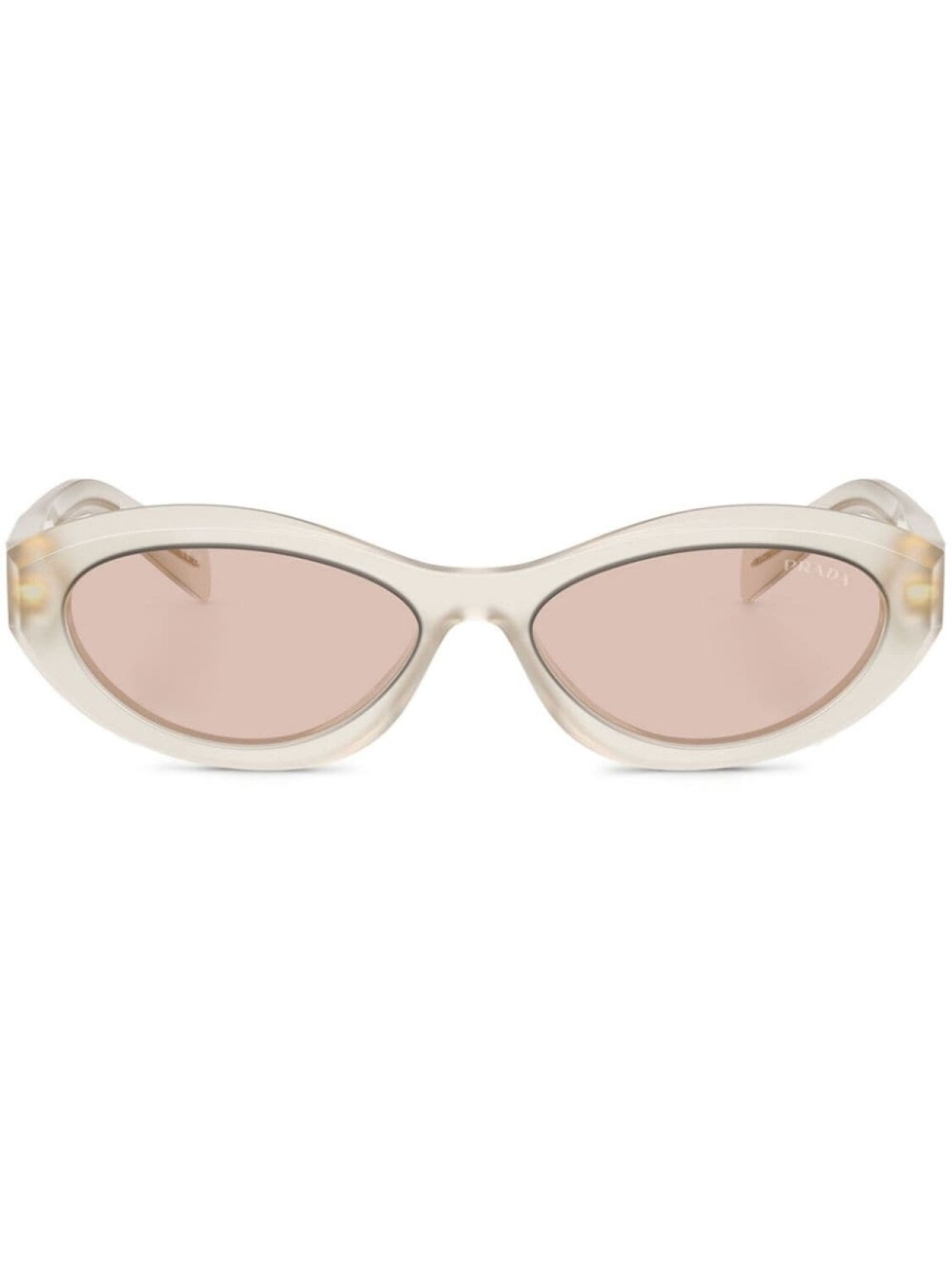 Прозрачные овальные солнцезащитные очки Prada Eyewear, нейтральный цвет