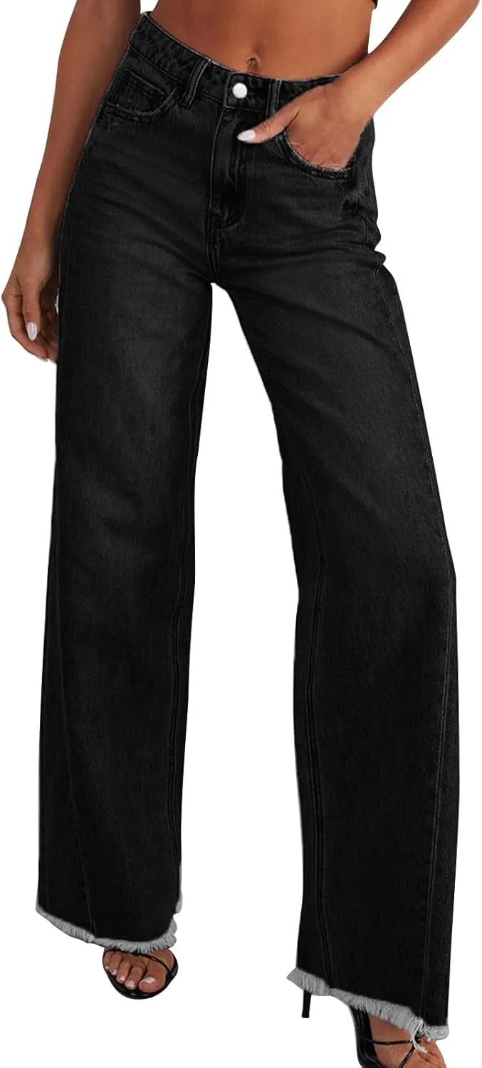 Джинсы для женщин Wide Leg High Waisted с Raw Hem Akklian
Джинсы для женщин Wide Leg High Waisted с Raw Hem Akklian