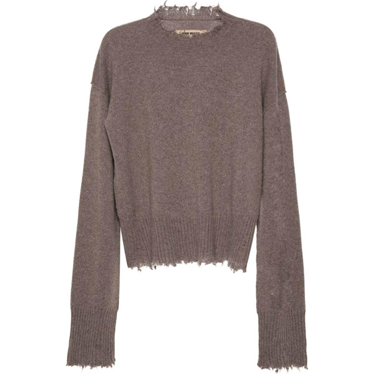Свитер с необработанным краем и спущенным плечом UMA WANG, коричневый
Свитер с необработанным краем и спущенным плечом UMA WANG, коричневый