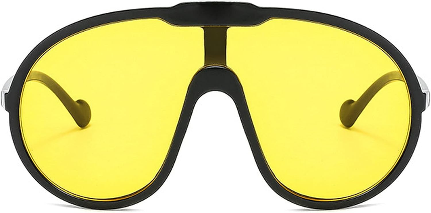 Крупные цельные солнцезащитные очки для женщин и мужчин, модные винтажные солнцезащитные очки в стиле панк, большие очки с защитой от УФ-излучения UV400 mincl, Black&yellow
Крупные цельные солнцезащитные очки для женщин и мужчин, модные винтажные солнцезащитные очки в стиле панк, большие очки с защитой от УФ-излучения UV400 mincl, Black&yellow