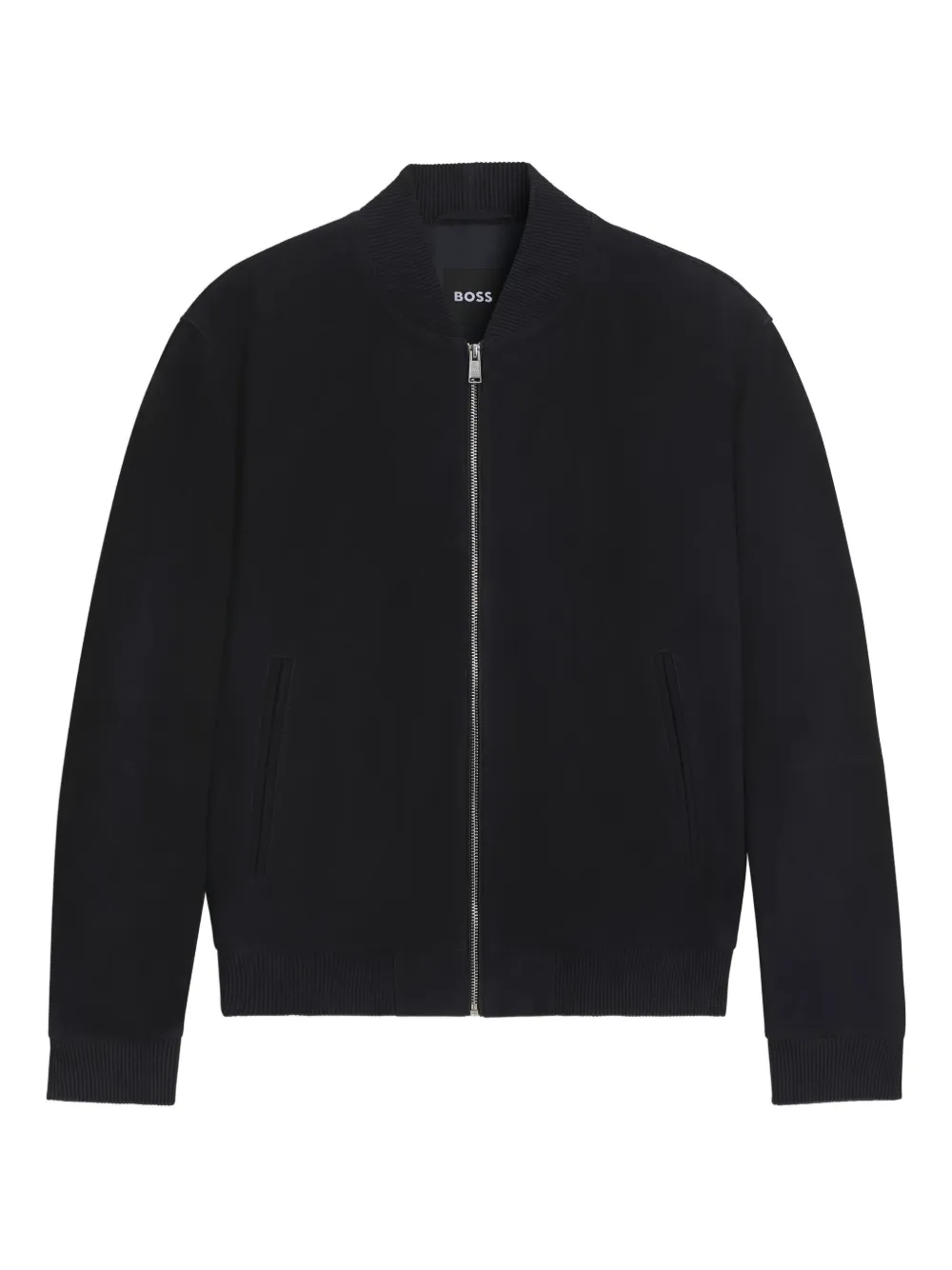 Бомбер с воротником в рубчик Boss, синий
Бомбер с воротником в рубчик Boss, синий