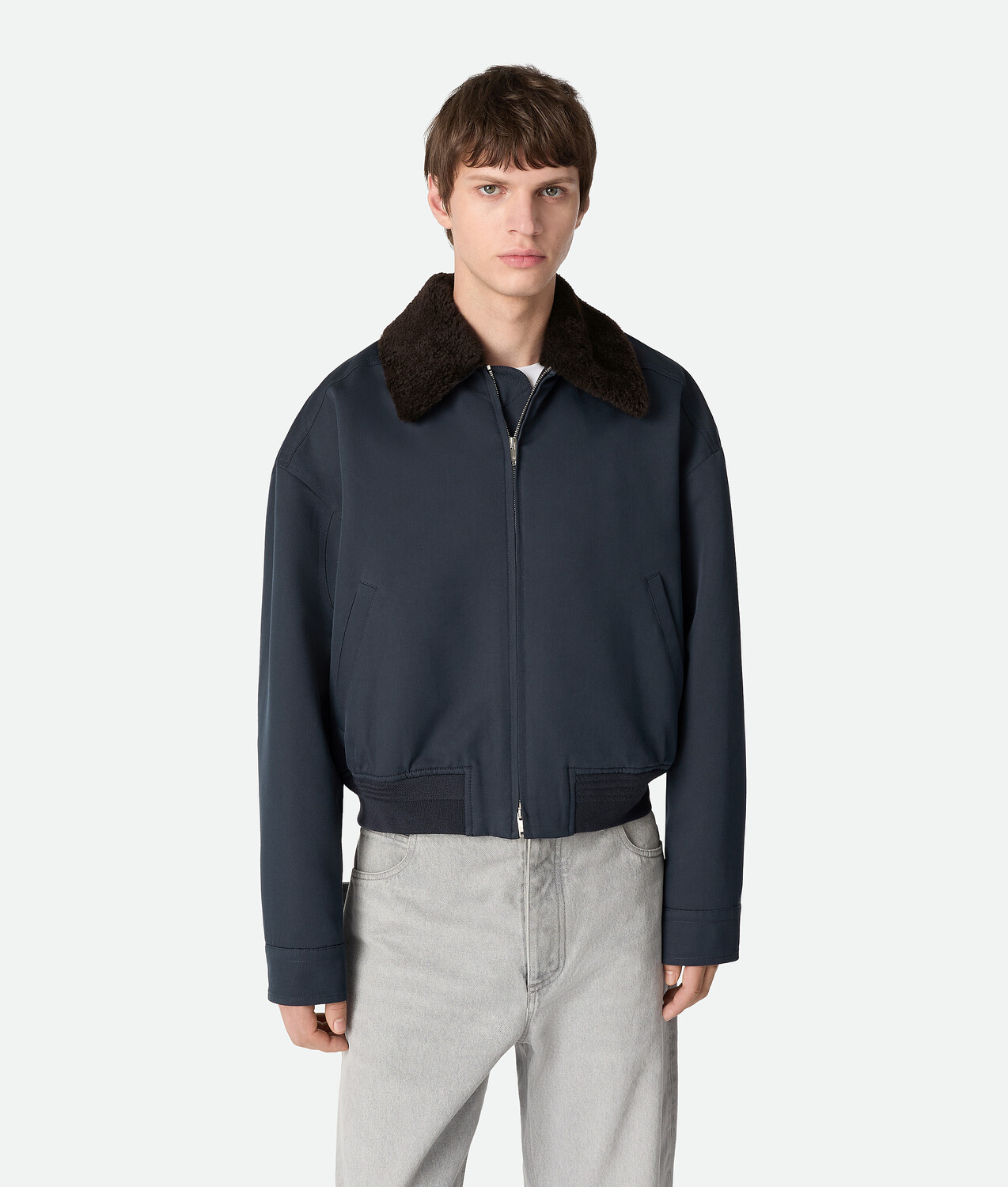 Silk and cotton twill bomber jacket BOTTEGA VENETA, бездна
Silk and cotton twill bomber jacket BOTTEGA VENETA, бездна