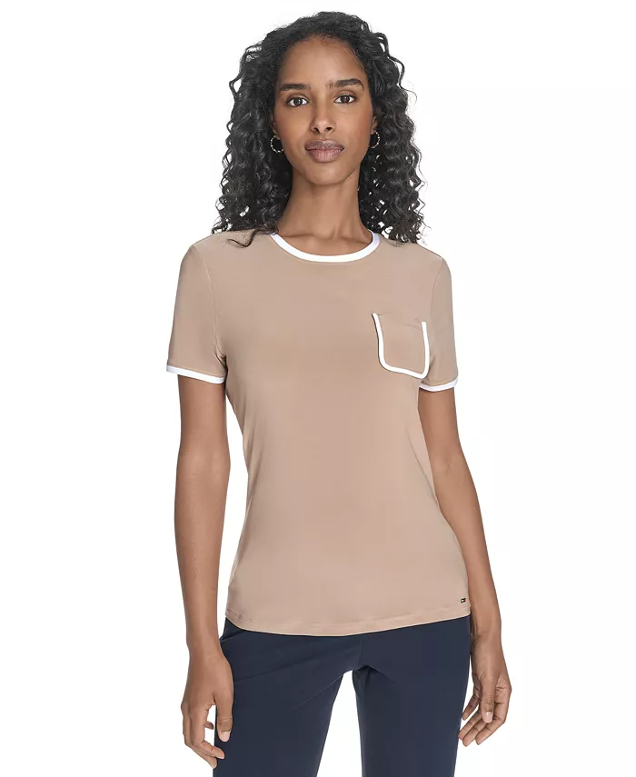 Женская футболка с коротким рукавом и круглым вырезом, карманом Tommy Hilfiger, коричневый
Женская футболка с коротким рукавом и круглым вырезом, карманом Tommy Hilfiger, коричневый